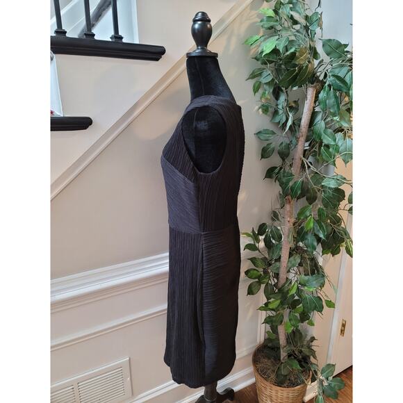 CATO Pleated Dress Women's Medium Black Sleeveless Round Neck Shift Dress - Picture 8 of 13